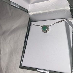 Cushion-Cut Cabochon Diamond Pendant 925 Silver